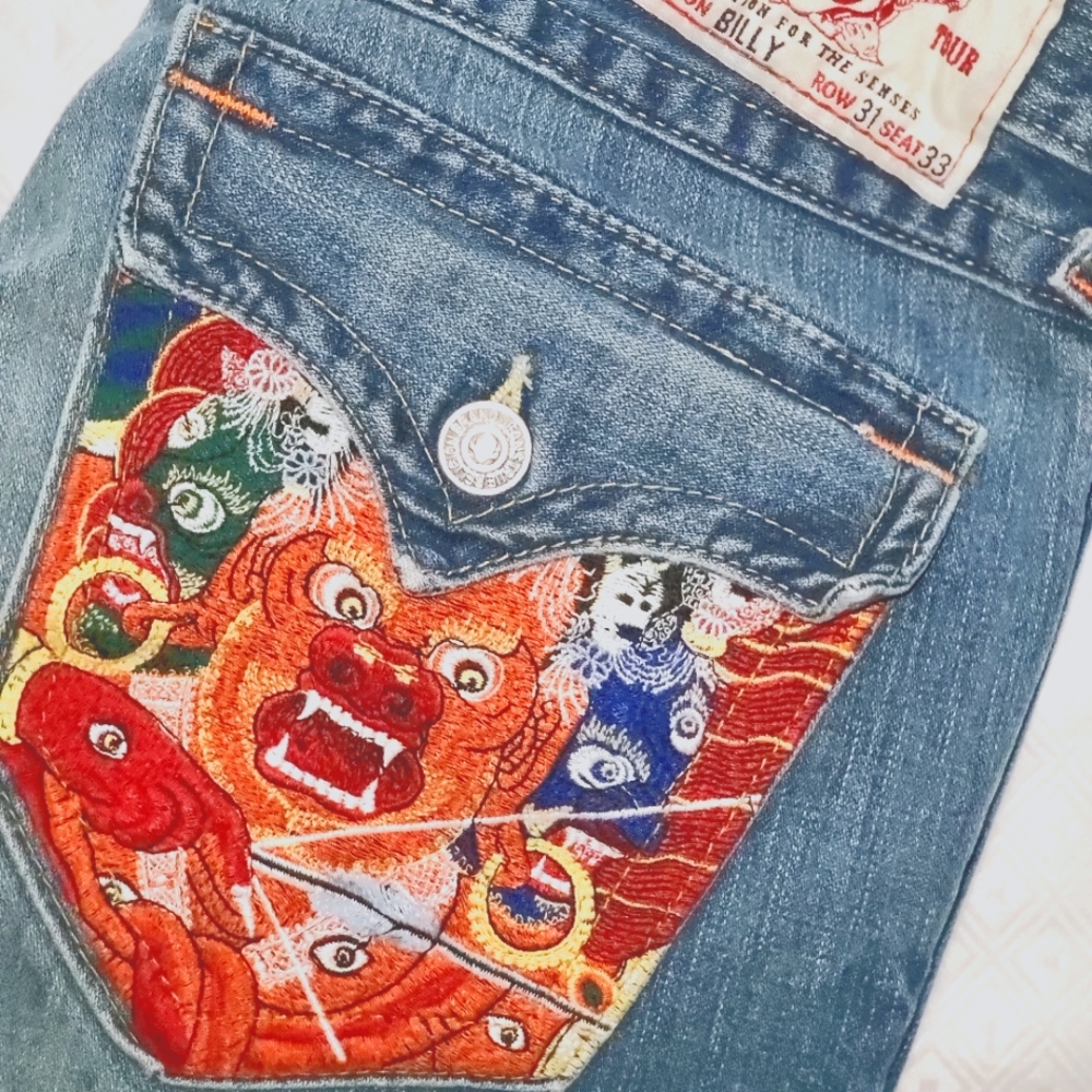 Vintage Mens True Religion Jeans 31 X 33 Billie